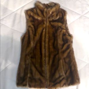 Reversible faux leather/fur vest